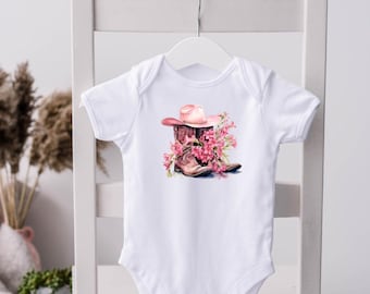 Cowgirl Stiefel, Rodeo Baby, Western Baby, Cowgirl Strampler, zukünftige Cowgirl, Cowgirl Kinderzimmer, Cowgirl Geschenk, Rodeo Outfit, Western Schwangerschaft