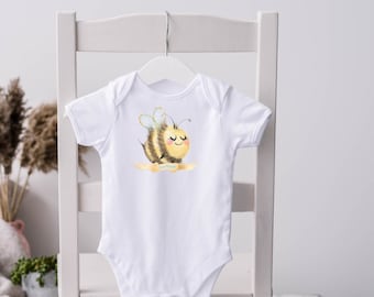 Bee Romper, Bee Jumpsuit, Bee Bodysuit, Baby Bodysuit, Bee Happy Top, Cute Honey Bee, Bee Baby Clothing, Bumble Bee Clothing, Baby Shower