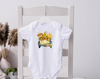 Bee Baby Romper, Baby Bodysuit, Bee Bodysuit, Bee Truck, Bee Squad, Bumble Bee Shirt, Baby Shower Gift, Bee Top, Bumble Bee Clothing