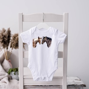 Horse Bodysuit, Horse Romper, Baby Horse Gift, Horse Nursery, Equestrian Gift, Horse Lover Gift, Horse Clothes, Cowboy Baby, Rodeo Baby