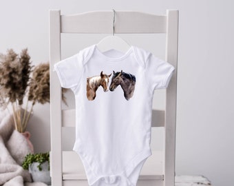 Horse Bodysuit, Horse Romper, Baby Horse Gift, Horse Nursery, Equestrian Gift, Horse Lover Gift, Horse Clothes, Cowboy Baby, Rodeo Baby