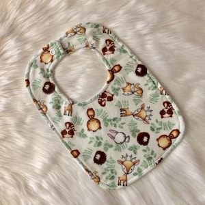 Baby Bibs, Woodland Bib, Woodland Animals, Woodland Critters, Animal Bib, Drool Bib, Traditional Bib, Flannel Bib, Baby Shower Gift, New Bub