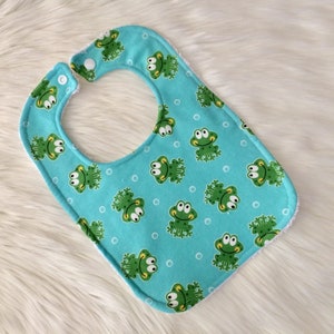 Baby Bib, Frog Bib, Drool Bib, Dribble Bib, Baby Shower Gift, Froggy Bib,  Absorbent Bib, Traditional Bib, Ribbit Frog Bib, Reptile Bib