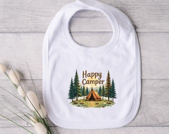 Haklapp för glad camping, campingbebis, äventyrsbebis, campinggrupp, campingoutfit, campingkompis, campingpresent, campingälskare, framtida camping