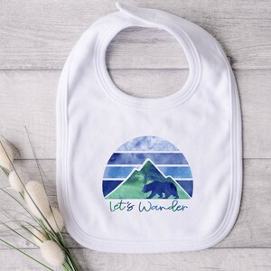 Lets Wander Bib, Nature Baby, Adventure Baby, Baby Bib, Camping Bib, Outdoors Baby, Little Explorer, Bear Bib, Wanderlust Baby, Outdoorsy