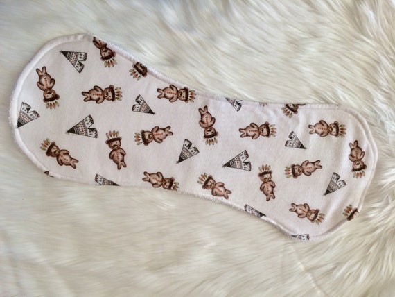 Set Of 3 Tribal Fox & Feather Burp Cloths - Toweling Backed, Handmade, Perfect Baby Gift