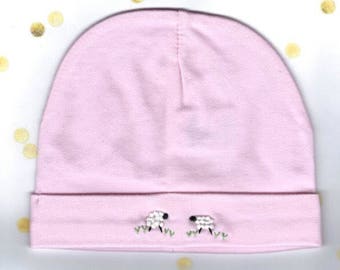 Baby Beanies, Baby Hat, Lamb Lover, Hospital Hats, Baby Shower Gift, Infant Hat, Baby Wear, Toddler Beanie, Embroidered Beanie, Cap, Hat
