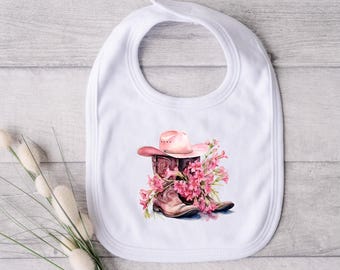 Cowgirl Lätzchen, Cowgirl Stiefel, Rodeo Baby, Western Baby, zukünftige Cowgirl, Cowgirl Kindergarten, Cowgirl Geschenk, Rodeo Outfit, Western Schwangerschaft