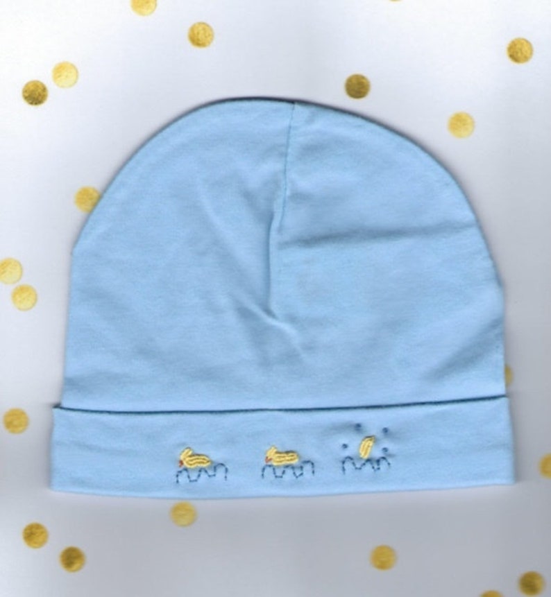 Baby Beanies, Embroidered Beanie, Coming Home Outfit, Baby Boy Clothing, Baby Hat, Ducklings, Baby Accessories, Baby Cap, Baby Ducks, Gift image 1