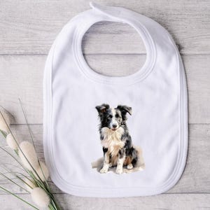 Border Collie Bib, Collie Lover, Border Collie Gift, Working Dog, Farm Dog, Farm Baby, Future Farmer, Country Baby, Collie Puppy, Dog Bib
