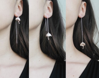 Silk Dangle Chain Earrings