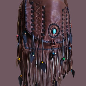 Braune Crossbody Fransen Ledertasche. Native American inspiriert. Schulter. Boho Fransen. Jahrgang. Strand. Festival.Tribal.Hippy.Party.Festival.