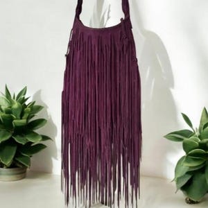 Burgunder Wildleder Fransentasche.Crossbody Fransen.Handgefertigte Leder Fransentasche.Native American inspiriert.Boho Fransen.Burgundy Wildleder.