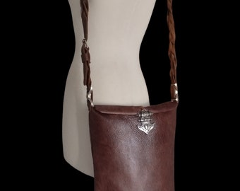 Brown Crossbody Handmade Leather Bag.Minimal Brown Crossbody Leather.Vintage Handmade.Brown Messenger Handmade.Brown Shoulder Handmade.