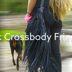 Handgefertigte Ledertaschen.Schwarze Crossbody Ledertasche.Boho Fransentasche.Native American. Schultertasche.Vintage Leder.Festival.