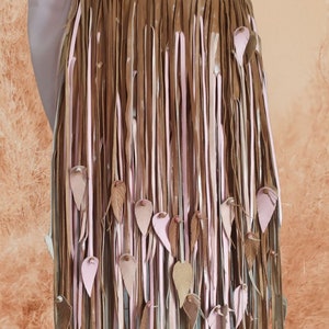 Crossbody Fringed Bag.Boho Fringed.Handmade Leather.Native American. Natural Tanned Brown. Shoulder.Vintage Leather. Festival.Party.Tribal.