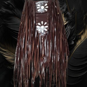 Dark Brown Crossbody Fringed Leather Bag.Boho Fringed.Handmade Leather.Native American. Shoulder.Vintage Leather. Boho Leather. ribal.Party.