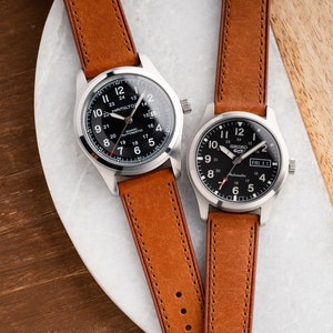 18mm 20mm 22mm Quick Release Italian Leather Watch Strap fits Omega Rolex Seiko Hamilton Citizen Fossil Samsung Apple Tudor - Tan Brown