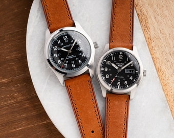 18mm 20mm 22mm Quick Release Italian Leather Watch Strap fits Omega Rolex Seiko Hamilton Citizen Fossil Samsung Apple Tudor - Tan Brown