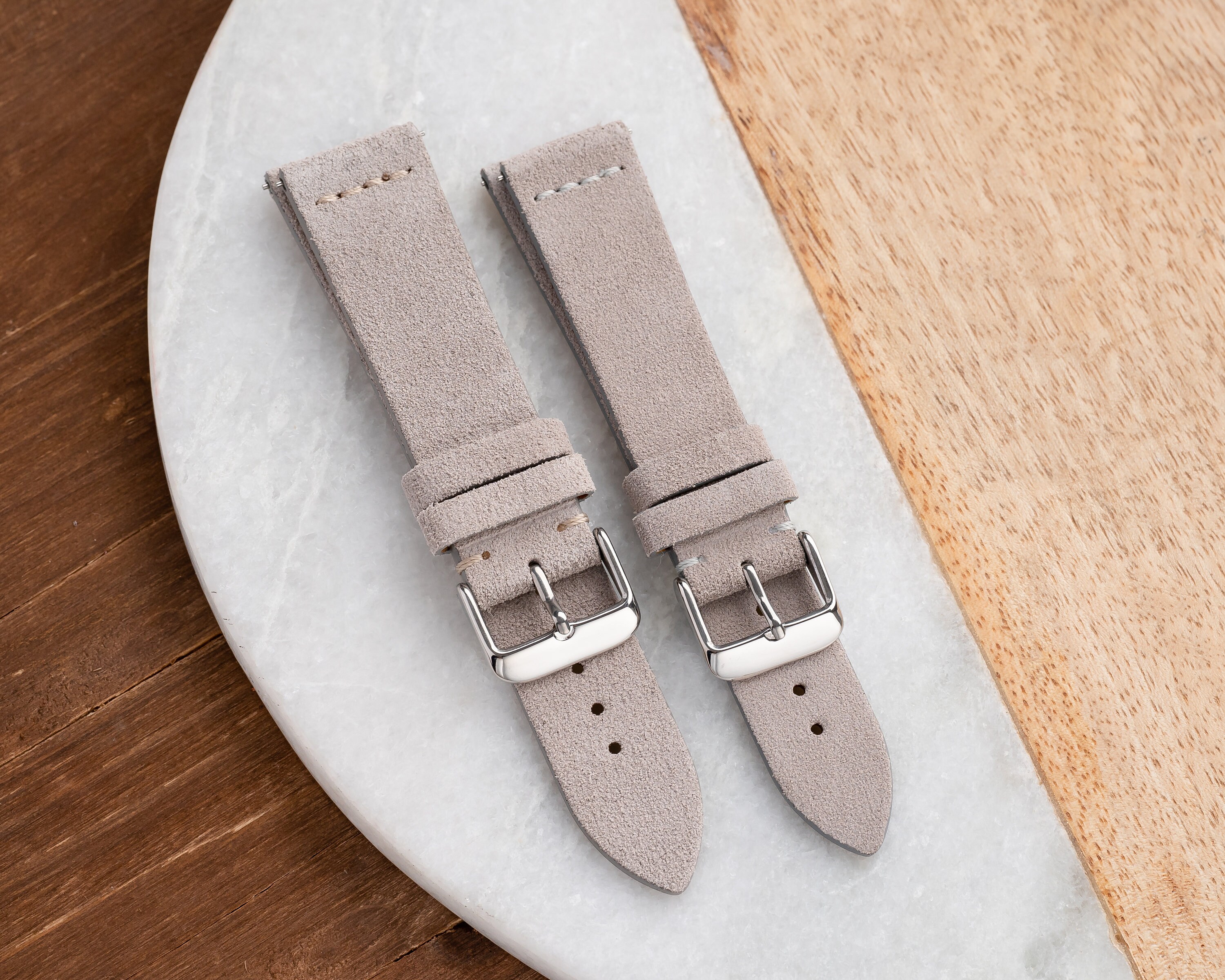 20mm 22mm Quick Release Suede Leather Watch Strap Light Grey Etsy