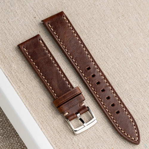 New Genuine Leather WATCH STRAP Handmade VINTAGE Style.22mm. | Etsy