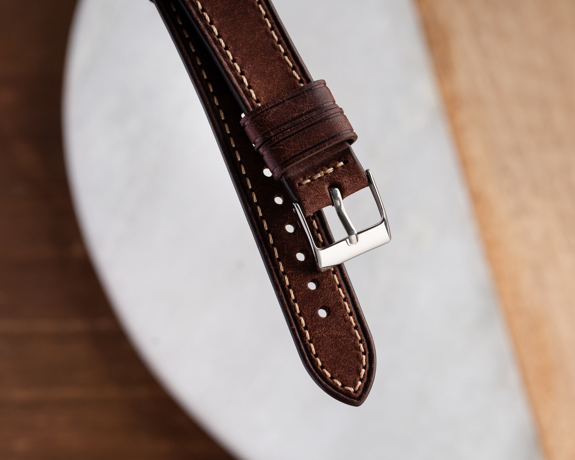 20mm Italian Leather Watch Strap Fits Omega Rolex Seiko