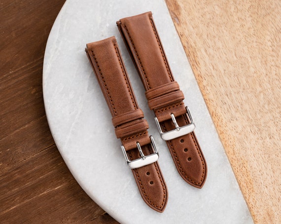 Malt Padded Italian Vintage Leather Watch Band