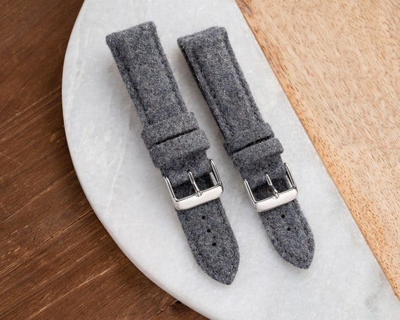 18mm 20mm 22mm Quick Release Wool Leather Backed Watch Strap fits Omega Rolex Hamilton Timex Seiko Fossil Tudor Samsung Grey Etsy Nederland