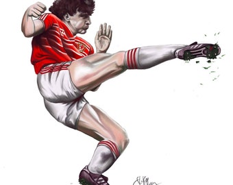 Mark Hughes vs Spain 1985 print