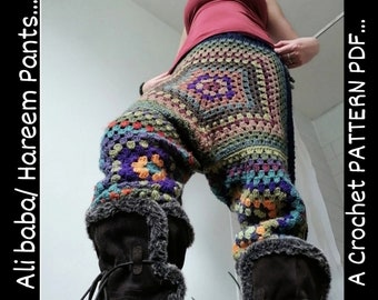 PDF Crochet Pattern ANYSIZE Ali Baba Pantalon Sarouel UNISEXE