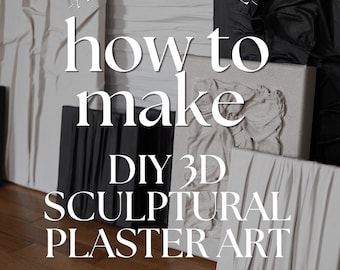 Tutorial gipskunst pdf, doe-het-zelfgids 3D sculpturale muurkunst met stof, decor Wabi Sabi Japandi, stapsgewijze cursus voor beginners