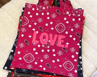 Bandana Love and Philly small tote bag