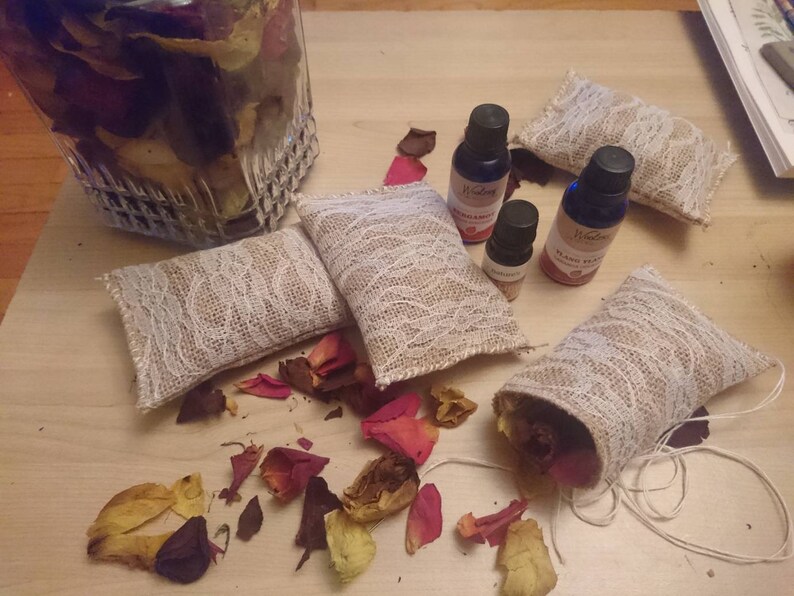 Rose Petal Pillow Small Hand Sewn Essential Oil All Natural Etsy