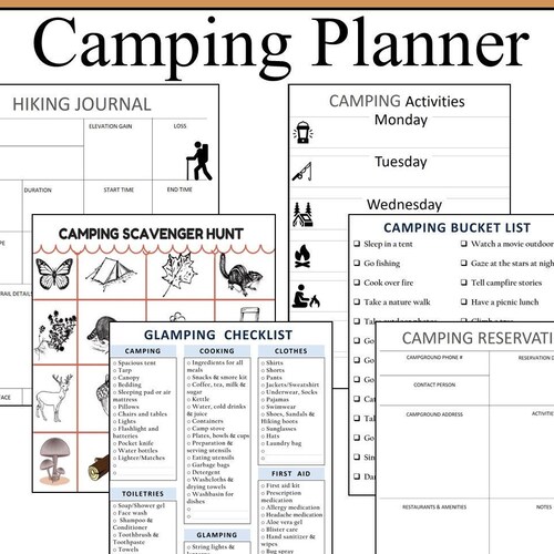 Camping Planner-the Ultimate Camping Binder Outdoors Trip - Etsy