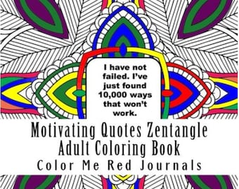 Motivating Quotes Mandala Squares Zentangle Coloring Book Journal 48 Pages Each With A Inspiring Quote