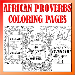 African Proverbs Coloring Pages – 25 Wise & Witty Word Art Designs