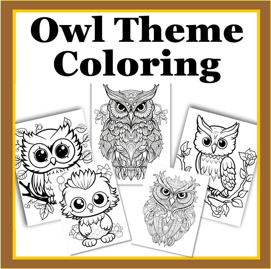 Owl Coloring Pages – 20 Printable Sheets- Mandala & Simple Designs - Digital Download