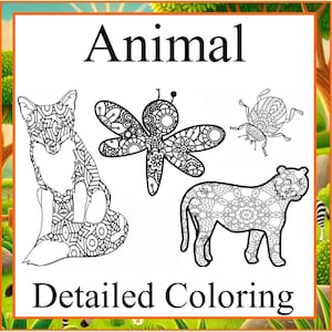 Animal Mandala & Zentangle Designs Coloring Book – 50 Detailed Animal-Themed Coloring Pages