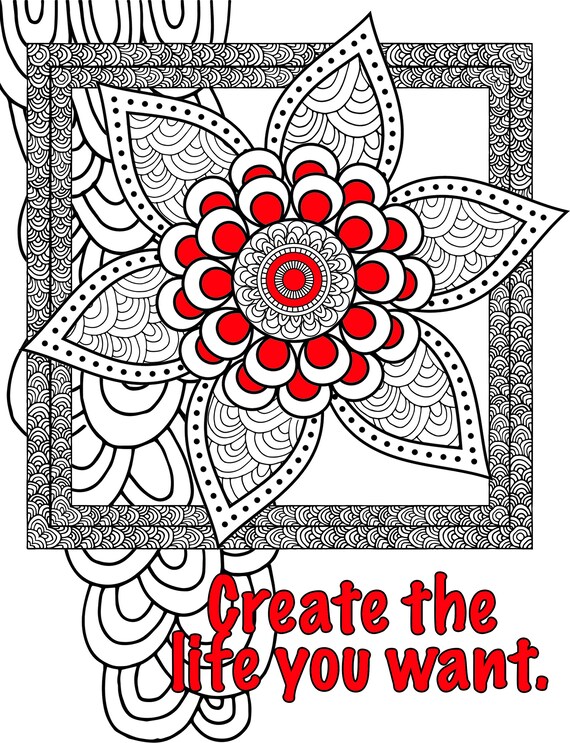 Positive Affirmations Coloring Book 25 Coloring Pages With Etsy