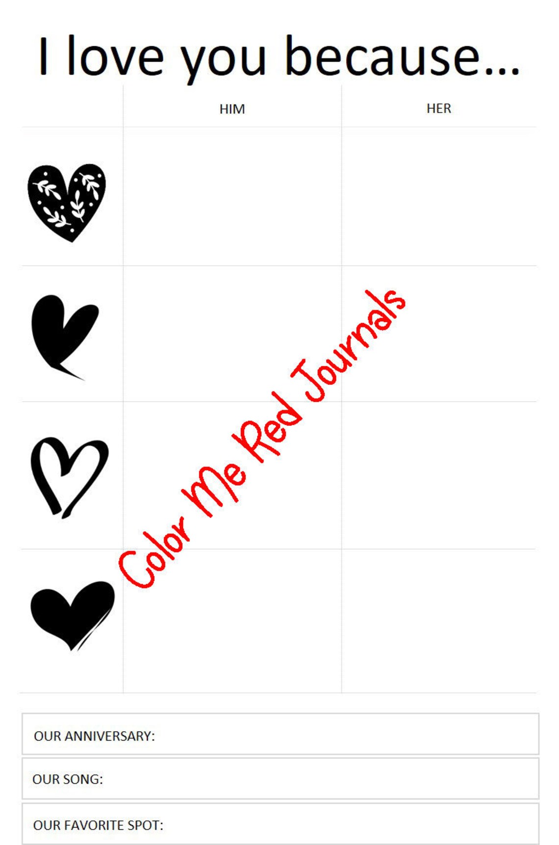 Pass Back and Forth Love Notes Journal for Couples Relationship Journal