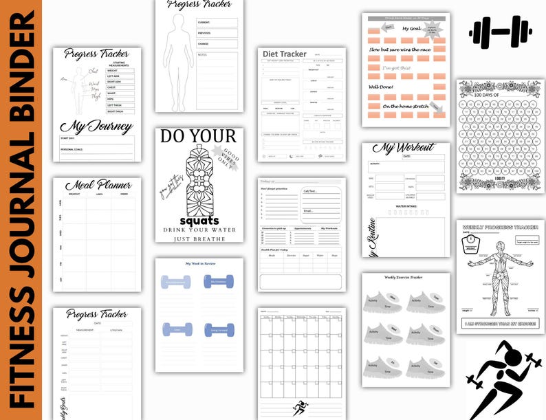Puede incluir: Un cuaderno de ejercicios con varias p&aacute;ginas para realizar un seguimiento del progreso, la dieta y los entrenamientos. Las p&aacute;ginas incluyen un planificador de comidas, rastreadores de progreso y un rastreador de ejercicios semanales.