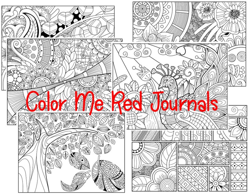 Adult or Teens Detailed Coloring Sheets Set 1 20 Patterned - Etsy