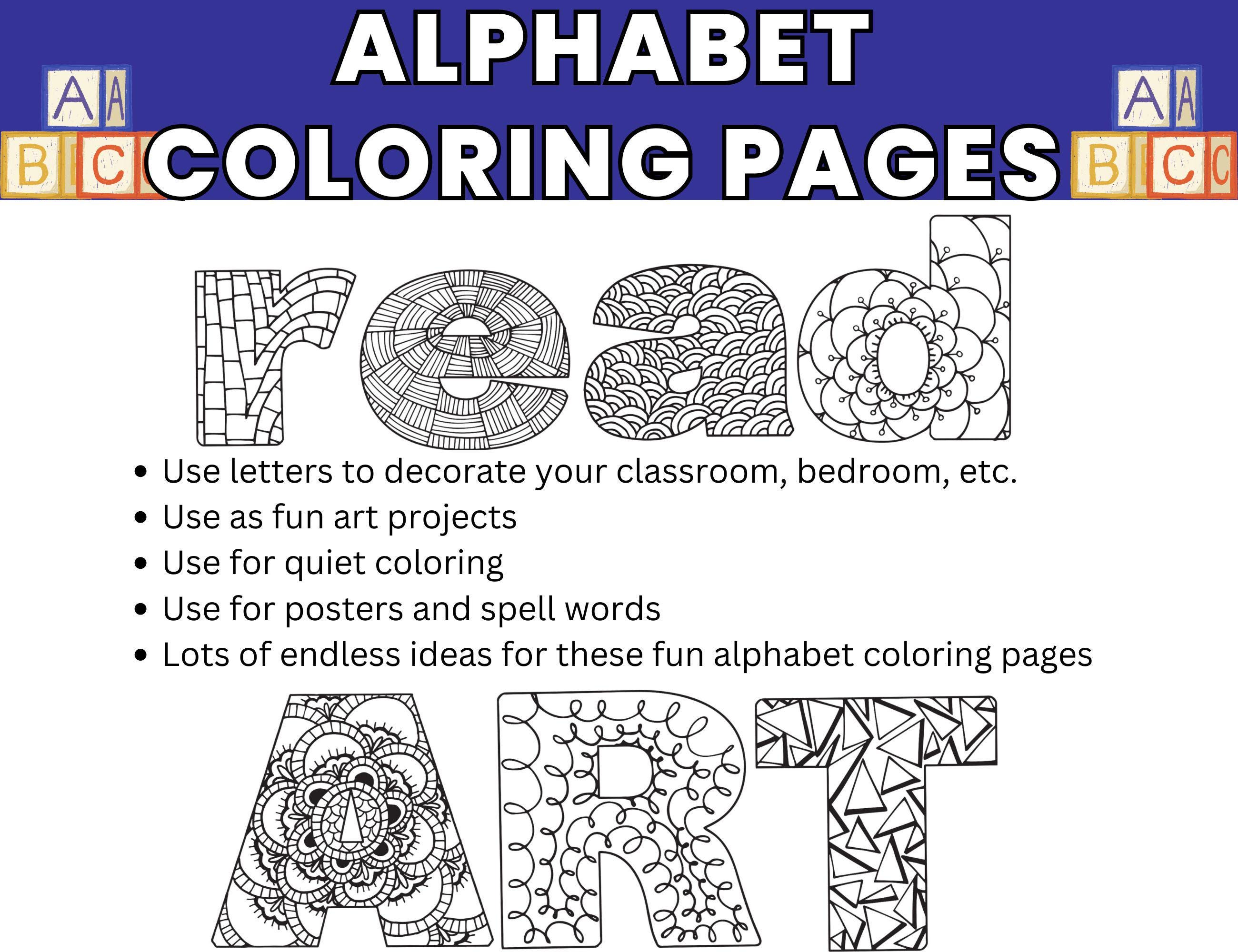 Mandala-inspired Alphabet Coloring Pages – Upper & Lowercase Letters - Etsy
