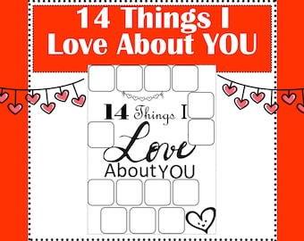 14 Things I Love About You – Printable Keepsake Card | Thoughtful Gift for Any Occasion