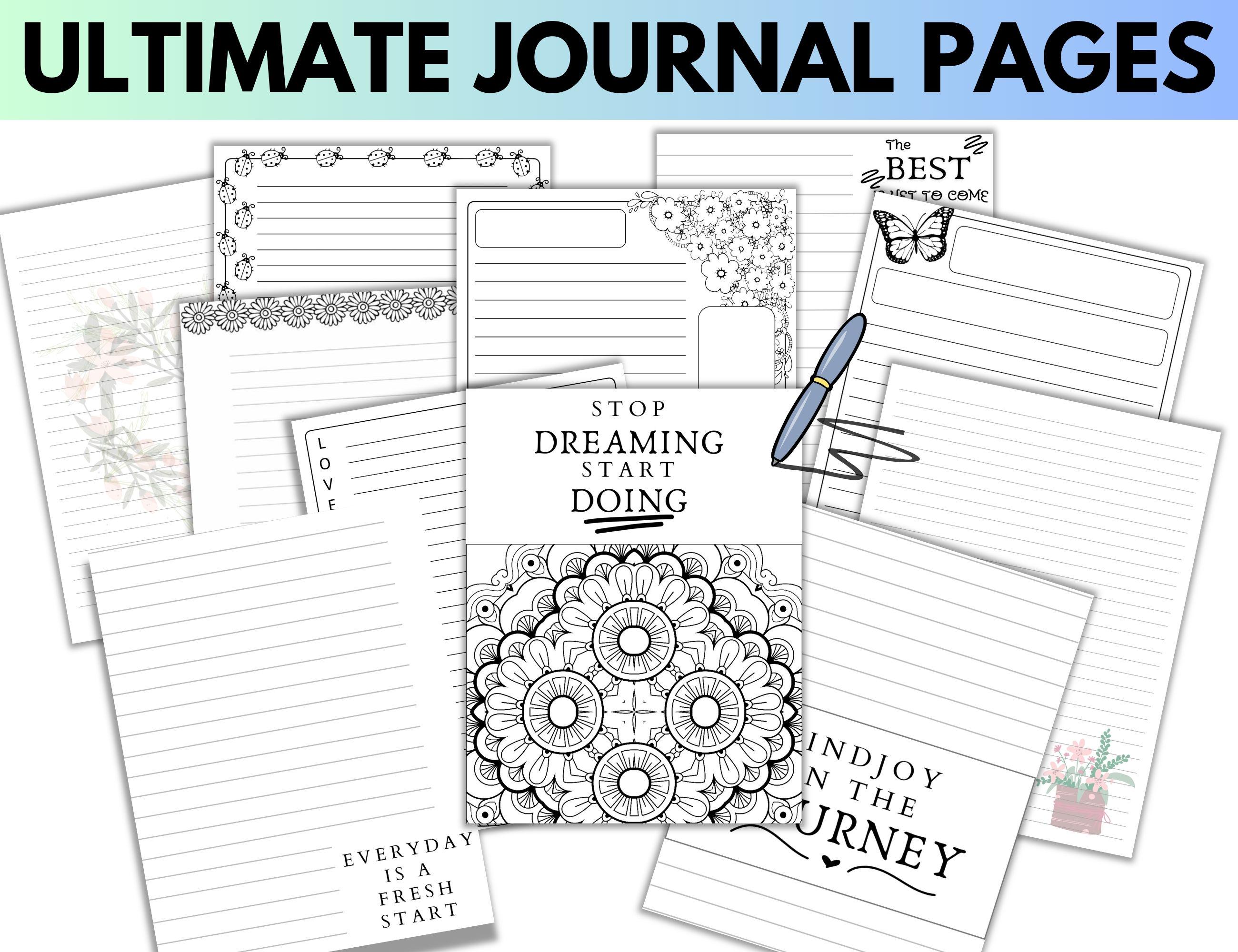 Lined Journal Pages Set: 100 Printable Designs & Quotes (PDF) - Etsy