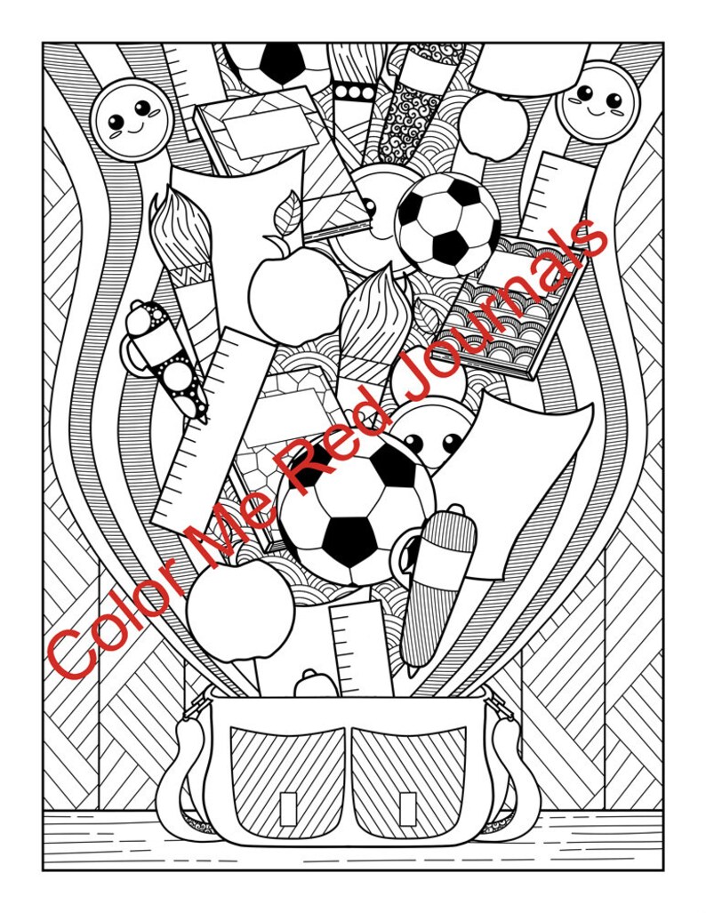 School Theme Coloring Pages for School, Art Projects or Coloring ...