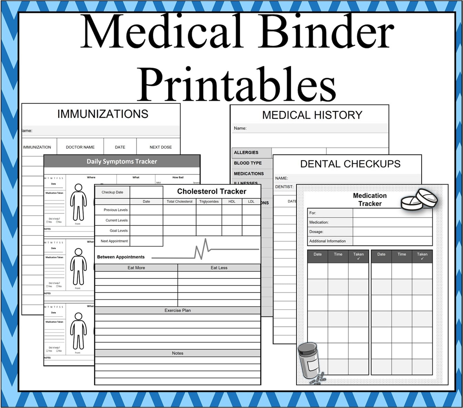 Medical Binder Printables Health and Wellness Sheets-medical | Etsy