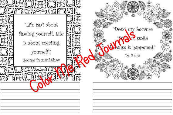 Adult Coloring Journal - An Adult Coloring Journal with Inspirational Quotes - Spiral Bound - 6.25 x 9