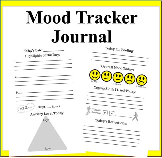 Mood Journal Keep Track Of Your Moods With This Emotion Etsy