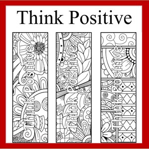 50 segnalibri da colorare Think Positive – Set stampabile di affermazioni e cromoterapia